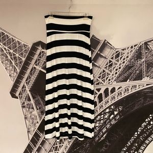 Maxi Skirt Black and White Stripe